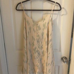 Peach & Cactus Patterned Mini Dress